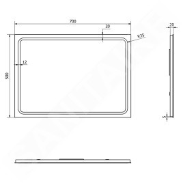Sapho Gemini II - Miroir avec éclairage LED, 500x700 mm GM050
