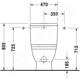Duravit Starck 3 - Réservoir de chasse 475x210 mm, alimentation par le dessous, blanc 0928100005