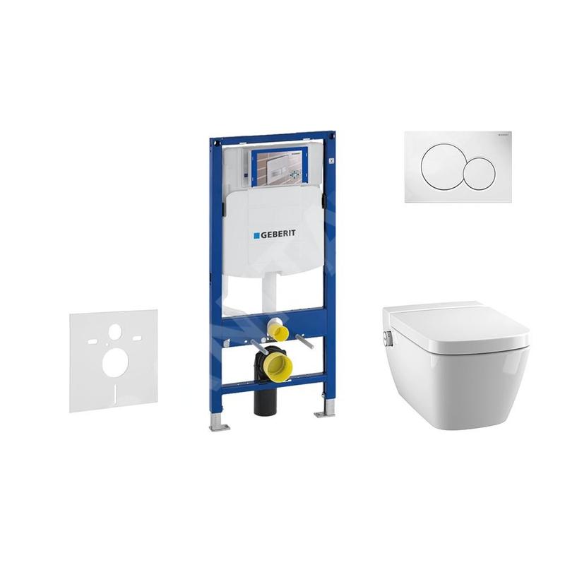 Geberit Duofix - Bâti-support pour WC suspendu avec plaque de déclenchement Sigma 01, chrome mat + Tece One – toilette Geberit Duofix - Bâti-support pour WC suspendu avec plaque de déclenchement Sigma 01, chrome mat + Tece One – toilette