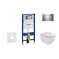 Geberit Duofix - Bâti-support pour WC suspendu avec plaque de déclenchement Sigma 30, chrome brillant/chrome mat + Ideal
