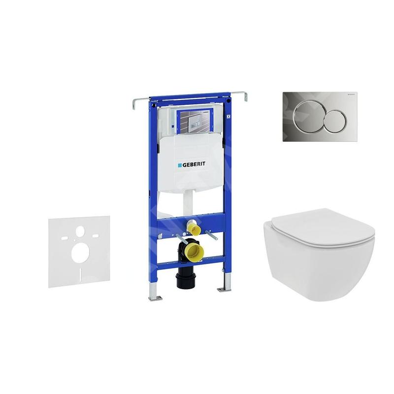 Geberit Duofix - Set de bâti-support, WC suspendu Rimless+ abattant SoftClose Ideal Standard Tesi, plaque de déclenchement Geberit Duofix - Set de bâti-support, WC suspendu Rimless+ abattant SoftClose Ideal Standard Tesi, plaque de déclenchement