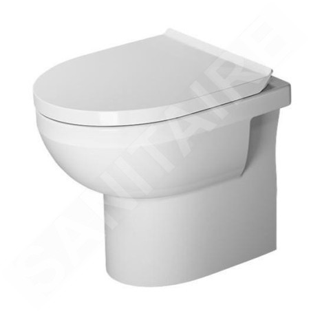 Duravit DuraStyle Basic - WC à poser avec abattant softclose, sortie par arrière, Rimless, blanc alpin 41840900A1