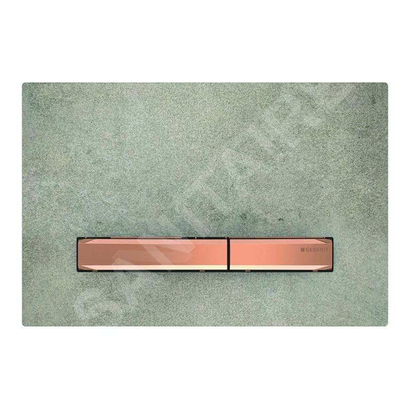 Geberit Sigma50 - Plaque de déclenchement 2 touches, décor béton / or rouge 115.670.JV.2