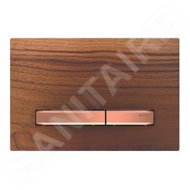 Geberit Sigma50 - Plaque de déclenchement 2 touches, noyer américain / or rouge 115.670.JX.2