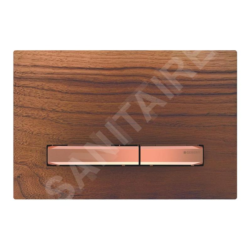 Geberit Sigma50 - Plaque de déclenchement 2 touches, noyer américain / or rouge 115.670.JX.2