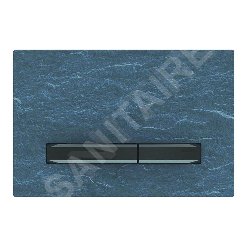 Geberit Sigma50 - Plaque de déclenchement 2 touches, ardoise Mustang / chromé noir 115.671.JM.2
