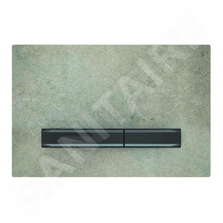 Geberit Sigma50 - Plaque de déclenchement 2 touches, décor béton / chromé noir 115.671.JV.2