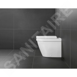 Villeroy & Boch O.novo - cuvette de WC Compact, sortie arrière, DirectFlush, CeramicPlus, blanc alpin 5689R0R1