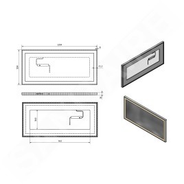 Sapho Luminar - Miroir en cadre avec éclairage LED 1200x550 mm, chrome NL560