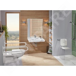 Villeroy & Boch ViCare - WC suspendu pour personnes à mobilité réduite, sortie arrière, DirectFlush, CeramicPlus, blanc alpin