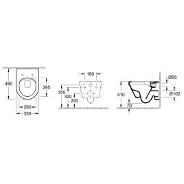 Villeroy & Boch Architectura - WC suspendu Compact, sortie arrière, DirectFlush, blanc alpin 4687R001