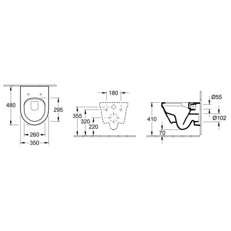 Villeroy & Boch Architectura - WC suspendu Compact, sortie arrière, DirectFlush, blanc alpin 4687R001