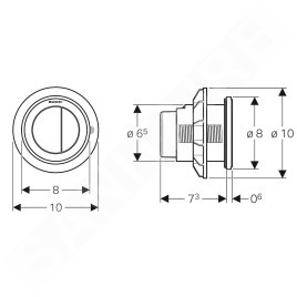 Geberit Systèmes de chasse d’eau - Déclenchement à distance type 10, pneumatique, pour rinçage double touche, noir / chrome