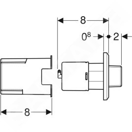 Geberit Systèmes de chasse d’eau - Déclenchement à distance pneumatique, pour rinçage double touche, chrome brillant