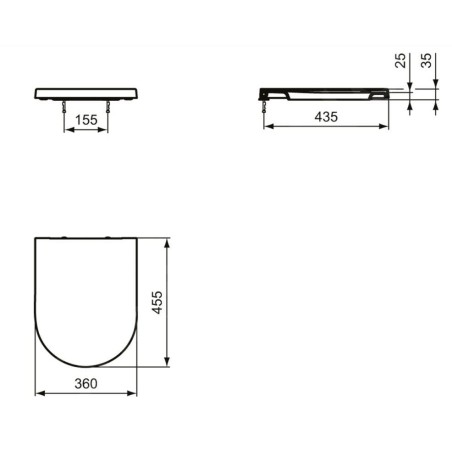 Ideal Standard Blend - Abattant WC, blanc T376101