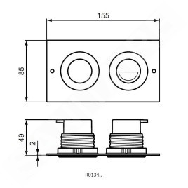 Ideal Standard Septa Pro - Plaque de déclenchement P2, inox R0134MY