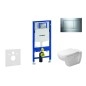 Geberit Duofix - Ensemble bâti-support, cuvette de toilette et siège D-Code, Rimless, SoftClose, plaque Sigma30, chrome