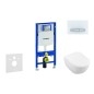 Geberit Duofix - Ensemble bâti-support, cuvette de toilette et siège Subway 2.0, DirectFlush, SoftClose, CeramicPlus et plaque