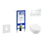 Geberit Duofix - Ensemble bâti-support, cuvette de toilette et siège Subway 2.0, DirectFlush, SoftClose, CeramicPlus et plaque