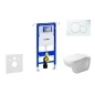 Geberit Duofix - Ensemble bâti-support, cuvette de toilette et siège D-Code, Rimless, SoftClose, plaque Sigma01, blanc alpin