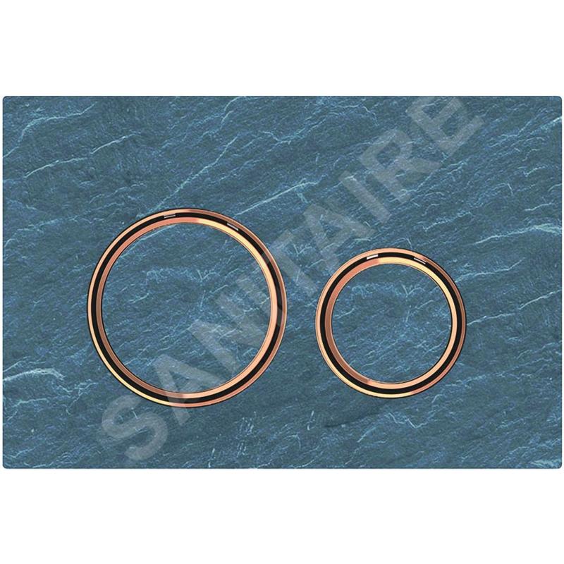Geberit Sigma21 - Plaque de déclenchement 2 touches, ardoise Mustang/or rouge 115.650.JM.1