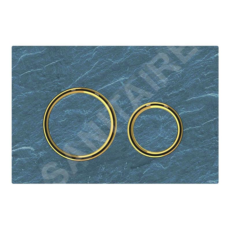 Geberit Sigma21 - Plaque de déclenchement 2 touches, ardoise Mustang / laiton 115.652.JM.1