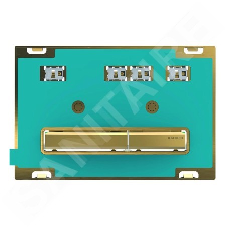 Geberit Sigma50 - Plaque de déclenchement 2 touches, laiton / sans plaque de finition 115.672.00.2