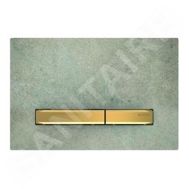 Geberit Sigma50 - Plaque de déclenchement 2 touches, décor béton / laiton 115.672.JV.2