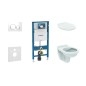 Geberit Duofix - Set d'installation pré-murale, cuvette Alpha avec abattant, plaque de déclenchement Sigma20, blanc/chrome Geberit Duofix - Set d'installation pré-murale, cuvette Alpha avec abattant, plaque de déclenchement Sigma20, blanc/chrome