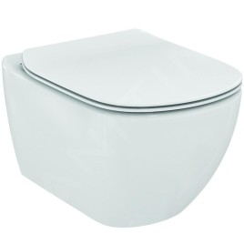 Ideal Standard ProSys - Ensemble pour WC suspendu, cuvette et abattant Tesi, Plaque de déclenchement Oleas M1, Rimless,