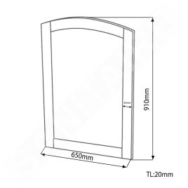 Sapho Retro - Miroir dans un cadre 650x910 mm, hêtre 735241