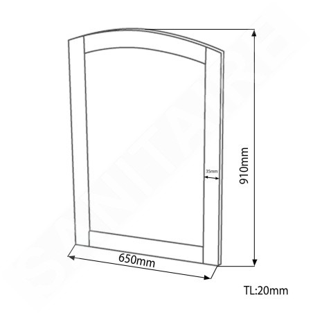 Sapho Retro - Miroir dans un cadre 650x910 mm, hêtre 735241