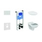 Ideal Standard ProSys - Set d'installation pré-murale, cuvette Alpha avec abattant, plaque de déclenchement Oleas M1, Ideal Standard ProSys - Set d'installation pré-murale, cuvette Alpha avec abattant, plaque de déclenchement Oleas M1,