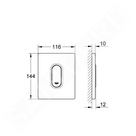 Grohe Arena Cosmo - Bouton de commande, blanc alpin 38857SH0