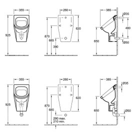 Villeroy & Boch Architectura - Urinoir à action siphonique, alimentation arrière, CeramicPlus, blanc alpin 557400R1