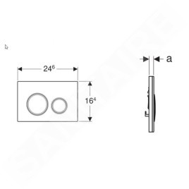 Geberit Sigma21 - Bouton de commande de chasse d’eau, sans remplissage / chrome brillant 115.884.00.1