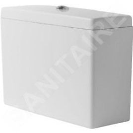 Duravit Starck 3 - Réservoir de chasse d’eau 475 x 210 mm, raccordement en bas à gauche, avec WonderGliss, blanc 09281000051