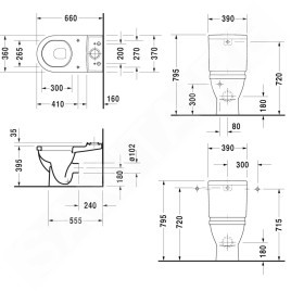 Duravit Starck 3 - WC à poser, évacuation Vario, avec HygieneGlaze, blanc alpin 0128092000