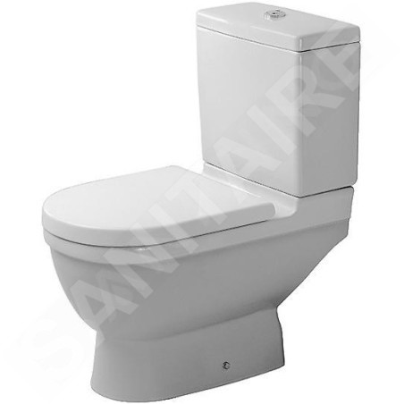 Duravit Starck 3 - Cuvette de WC à poser à installer avec un réservoir, avec WonderGliss, blanc 01260100001