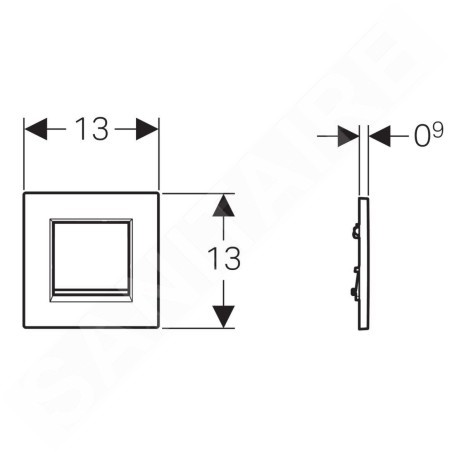 Geberit Systèmes de chasse d’eau - Commande pneumatique du rinçage des urinoirs de type 30, chrome brillant, chrome mat