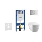 Geberit Duofix - Bâti-support pour WC suspendu avec plaque de déclenchement Sigma01, chrome poli + Tece One, toilette japonaise Geberit Duofix - Bâti-support pour WC suspendu avec plaque de déclenchement Sigma01, chrome poli + Tece One, toilette japonaise
