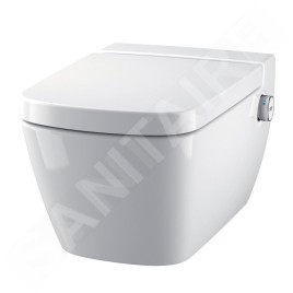 Geberit Duofix - Bâti-support pour WC suspendu avec plaque de déclenchement Sigma30, blanc/chrome poli + Tece One - toilette