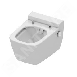 Geberit Duofix - Bâti-support pour WC suspendu avec plaque de déclenchement Sigma30, blanc/chrome poli + Tece One - toilette