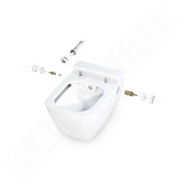 Geberit Duofix - Bâti-support pour WC suspendu avec plaque de déclenchement Sigma30, blanc/chrome poli + Tece One - toilette