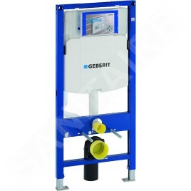 Geberit Duofix - Bâti-support pour WC suspendu avec plaque de déclenchement Sigma30, blanc/chrome poli + Tece One - toilette