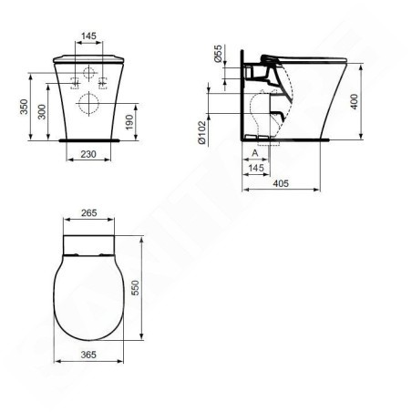 Ideal Standard Connect Air - WC à poser avec Aquablade, blanc E004201