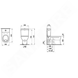 Laufen Pro - Cuvette WC combiné, 670x360 mm, blanc H8249590000001