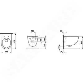 Laufen Pro - WC suspendu, 530x360 mm, Rimless, avec LCC, blanc H8209664000001
