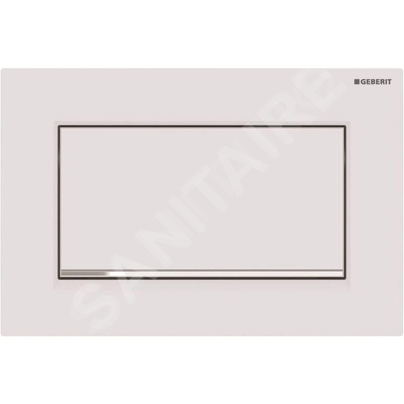 Geberit Sigma30 - Plaque de déclenchement Sigma30, rinçage Start/Stop, blanc mat/chrome 115.893.JT.1