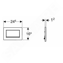Geberit Sigma30 - Plaque de déclenchement Sigma30, rinçage Start/Stop, blanc mat/chrome 115.893.JT.1
